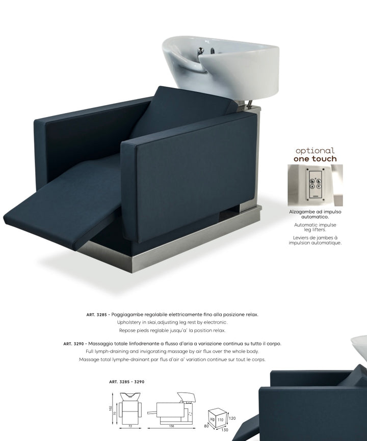 Fauteuil de lavage inversé Vezzosi Cooper massage