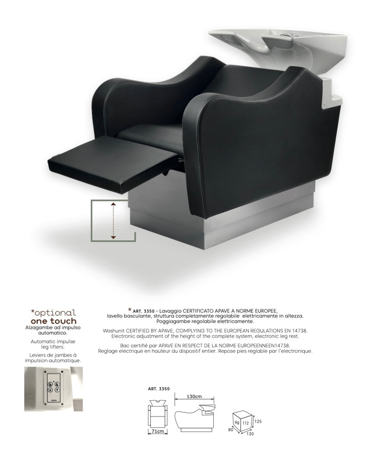 Fauteuil de lavage inversé Vezzosi Push up relax