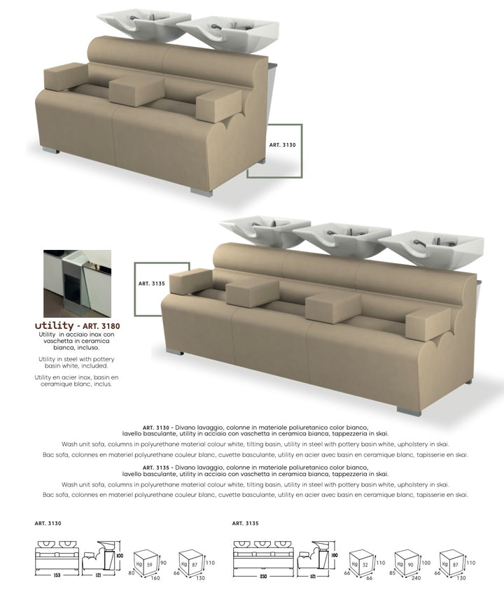 Fauteuil de lavage à dossier inclinable Vezzosi Napoleone III