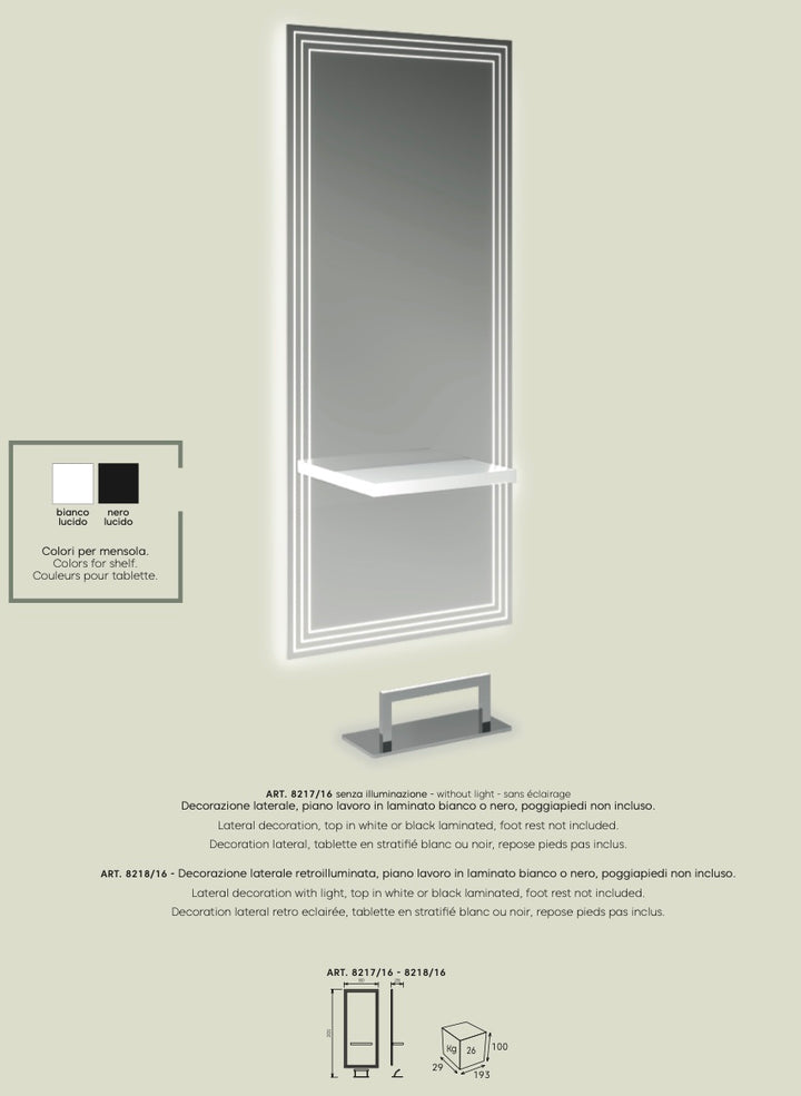 Vezzosi Frisörspiegel Stripe light