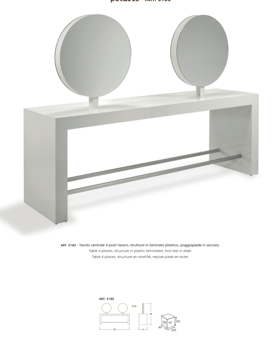 Miroir de coiffure Vezzosi Polaris