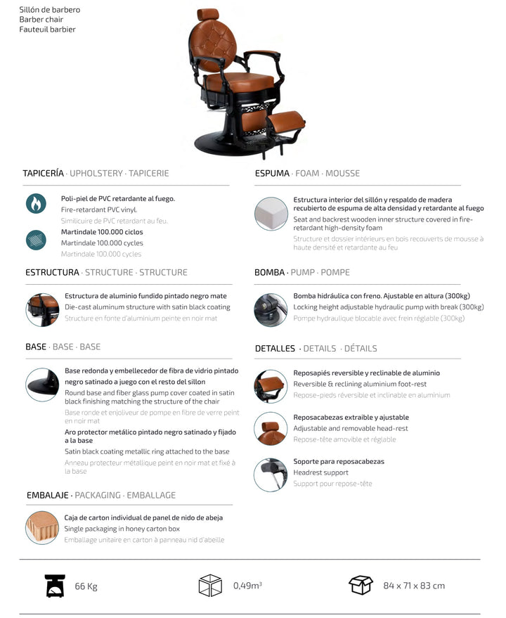 Ebner Friseureinrichtungen Express Line Barberchair MECK