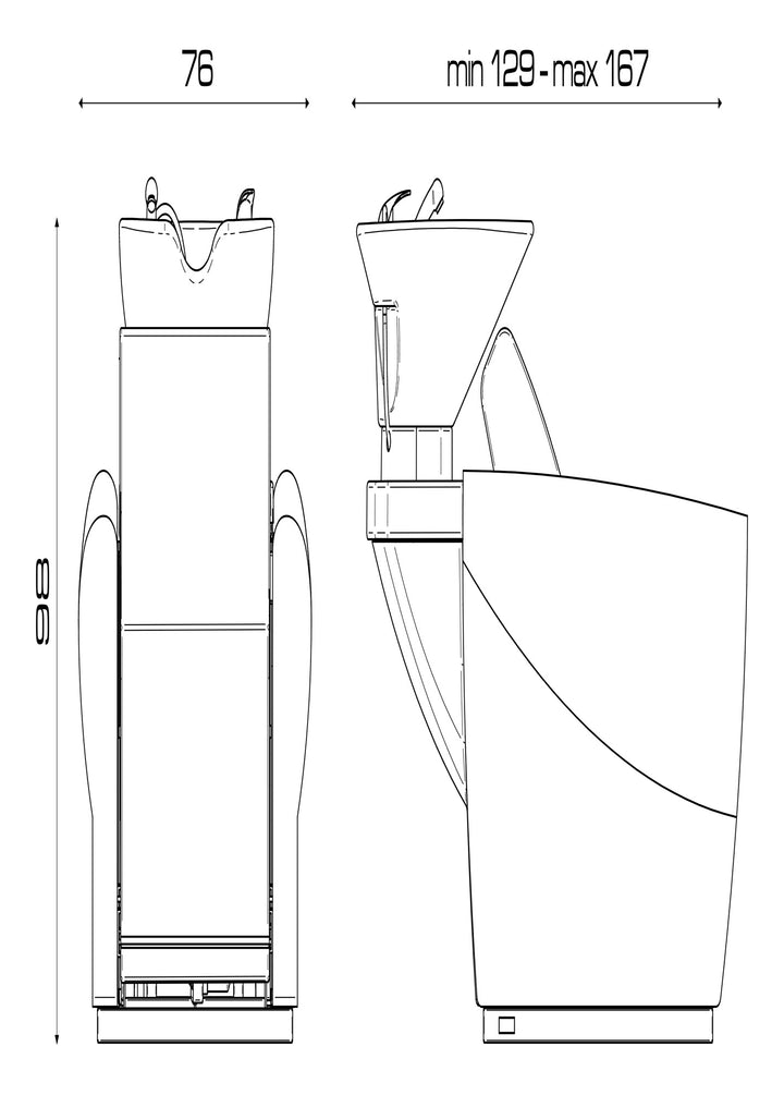 Pietranera WASCHANLAGE CAMACHO FIRST JET MASSAGE, ELEKTRISCHE BEINAUFLAGE, HARMONISCHEN BEWEGUNG VON RUCKENLEHNE, SITZ UND FUSSSTUTZE