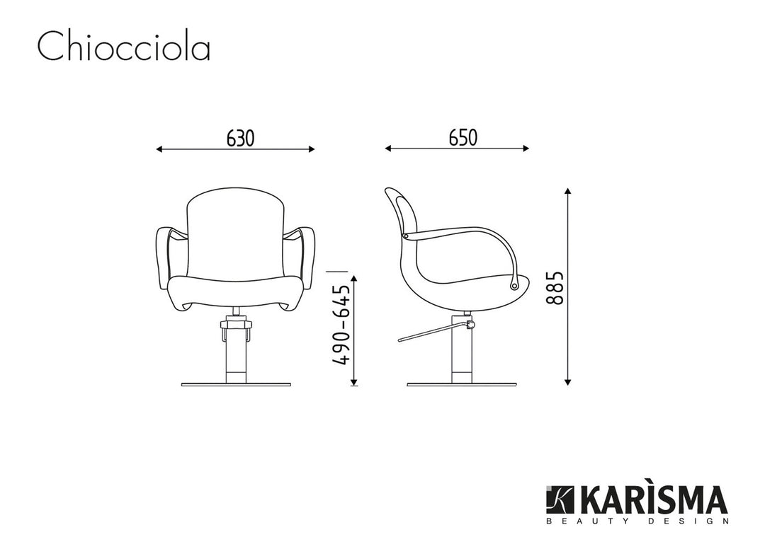 Sedia per parrucchiere Karisma CHIOCCIOLA