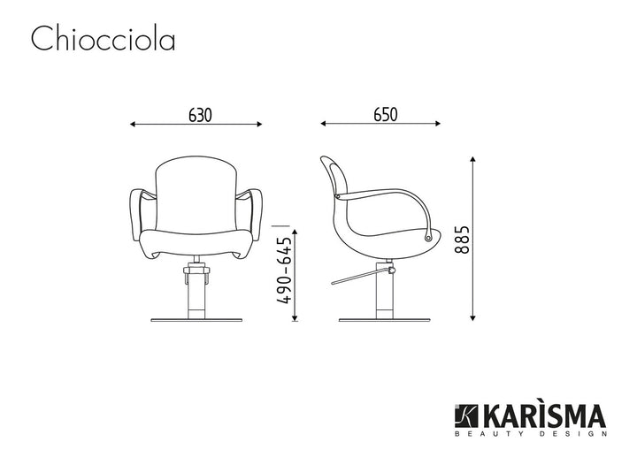 Sedia per parrucchiere Karisma CHIOCCIOLA