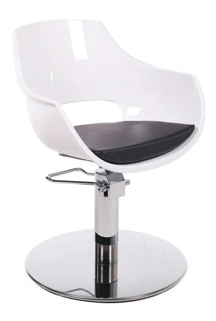 GammaStore Fauteuil de coiffure CLARA BASE ROTO frame BLACK ou WHITE, CUSHION BLACK COLOR