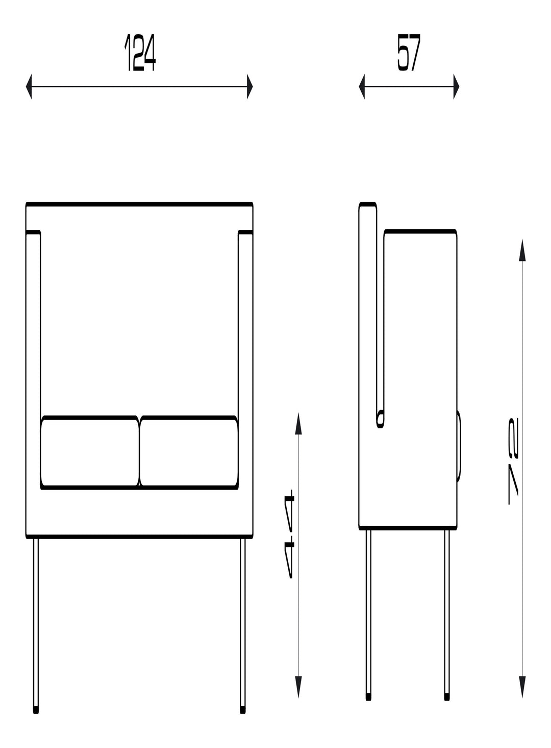 Pietranera COMFORT ZWEISITZER WARTESESSEL