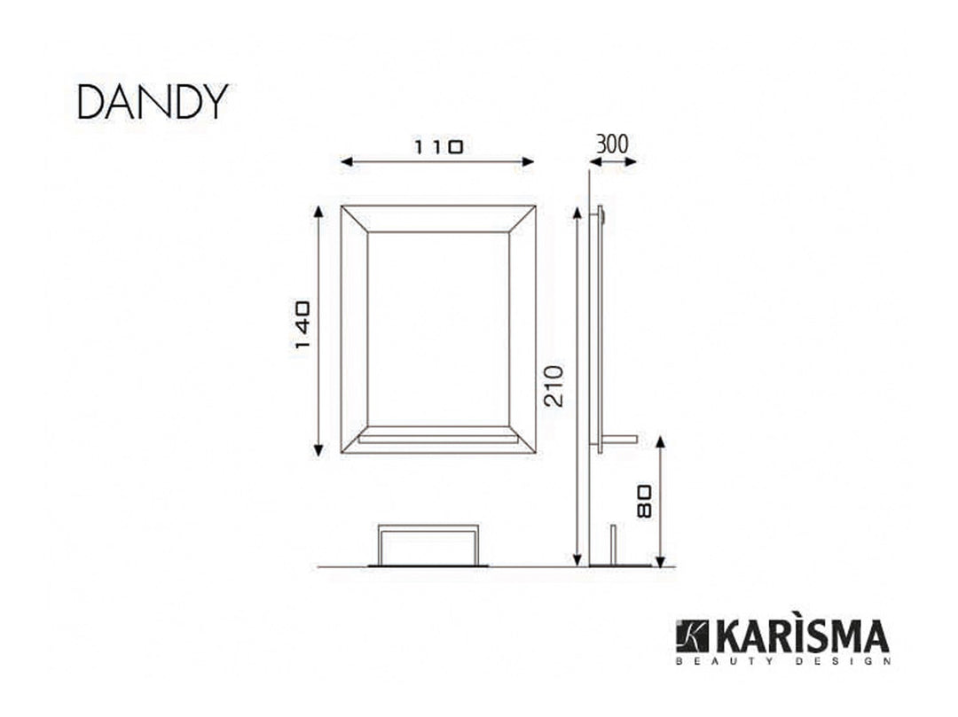 Karisma Puesto de peluquería de pared DANDY INOX