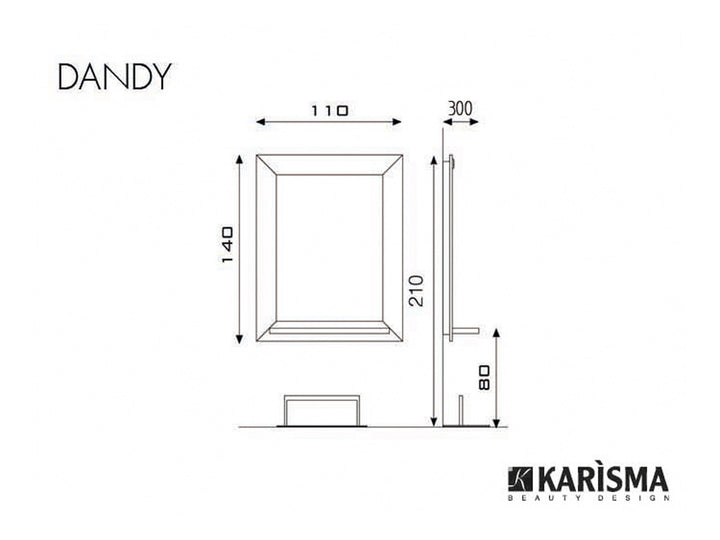 Karisma Puesto de peluquería de pared DANDY INOX
