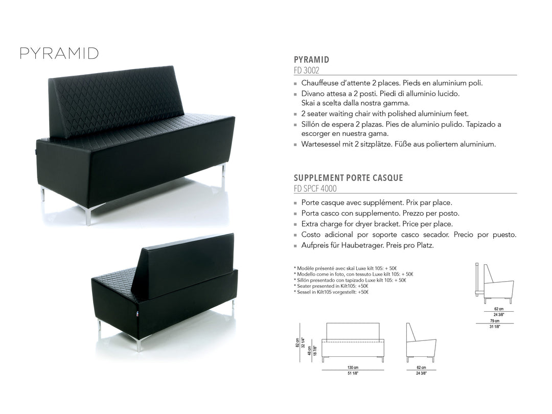 Nelson Mobilier WACHTSTOEL PYRAMID 2P