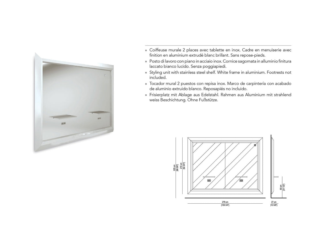 Salondesign24 Stație dublă de coafură Okinawa