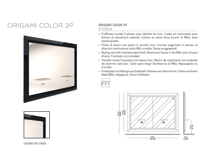 Nelson Mobilier HAIRSTYLING STATION ORIGAMI COLOR 2P