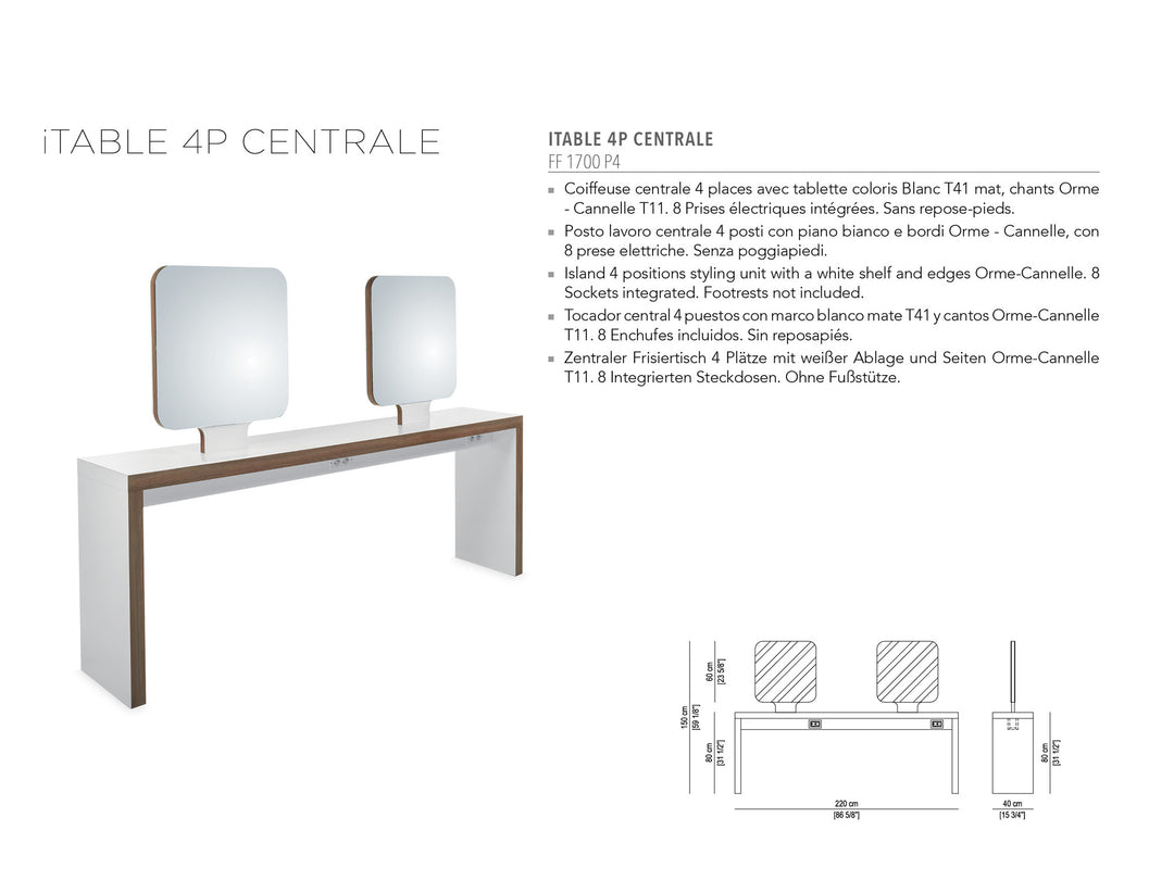 Nelson Mobilier HAIRSTYLING STATION ITABLE 4PL CENTRALE
