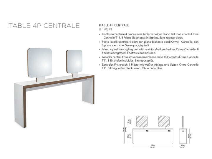 Nelson Mobilier HAIRSTYLING STATION ITABLE 4PL CENTRALE