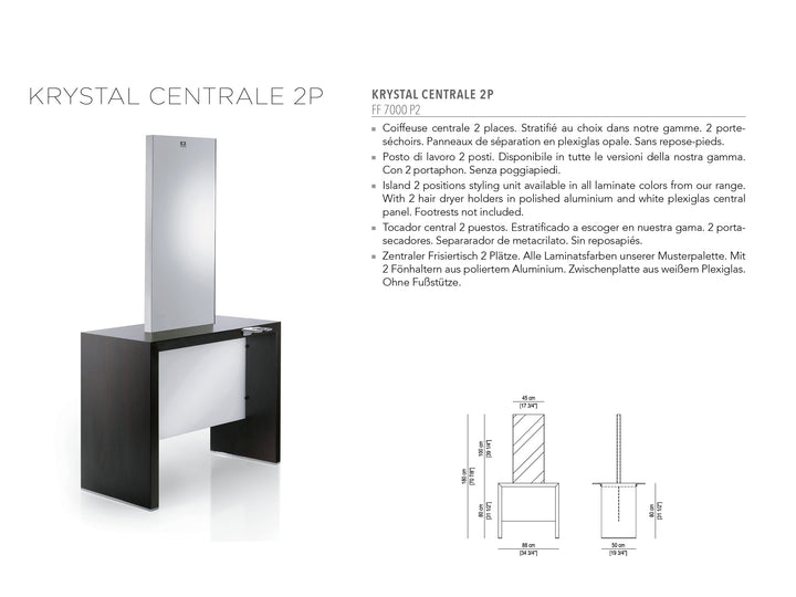 Nelson Mobilier HAIRSTYLING STATION KRYSTAL CENTRALE 2P