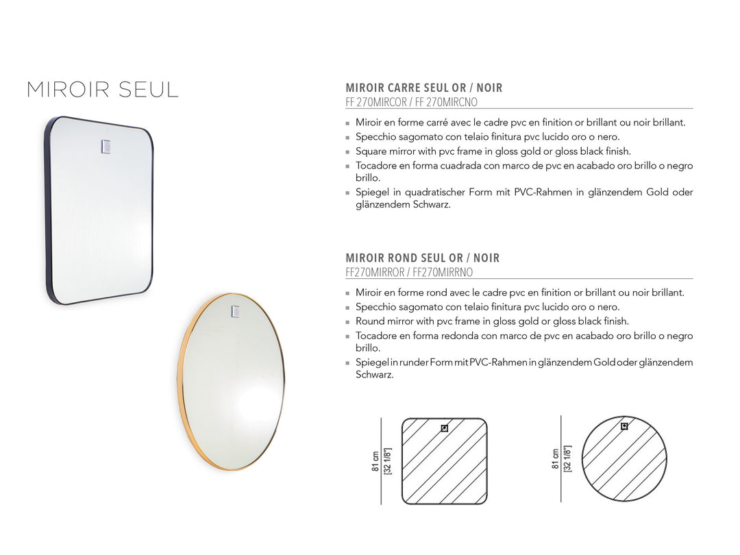 Nelson Mobilier POSTE DE COIFFURE MIROIR ROND