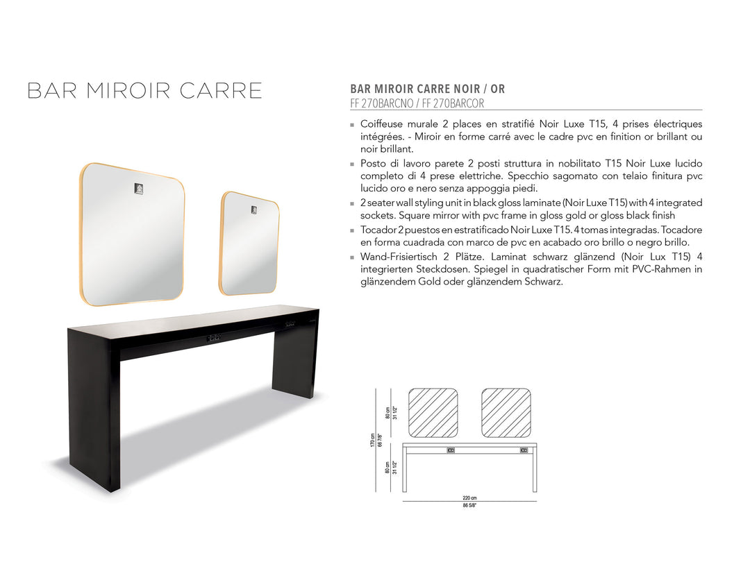 Nelson Mobilier HAIRSTYLING STATION MIROIR CARRE