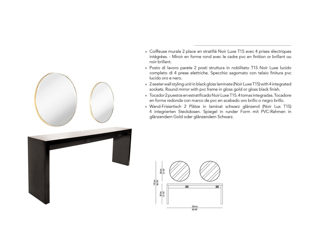Salondesign24 FRISIERPLATZ Duplex rund
