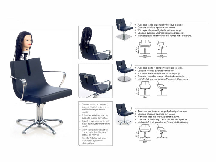 Salondesign24 - Sillón de peluquería para escuelas - Educate