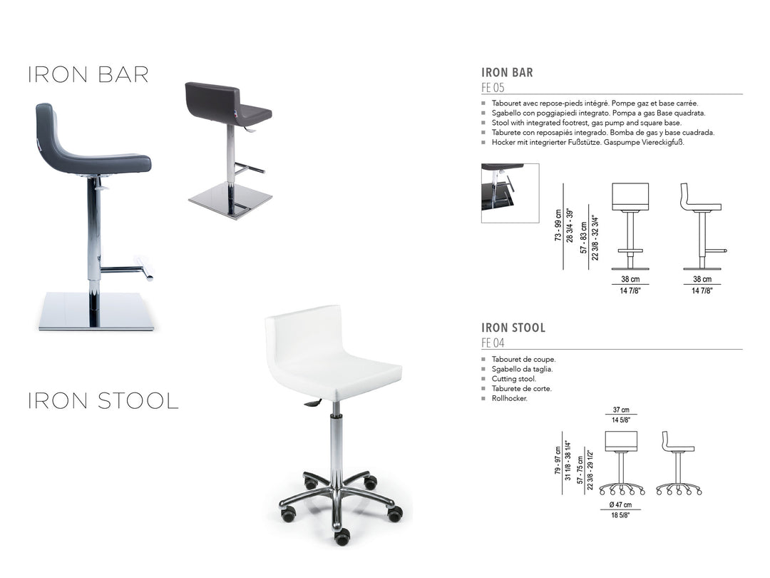 Nelson Mobilier ROLLHOCKER IRON BAR