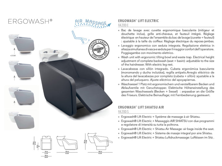Nelson Mobilier SILLÓN DE LAVADO ERGOWASH LIFT Altura regulable