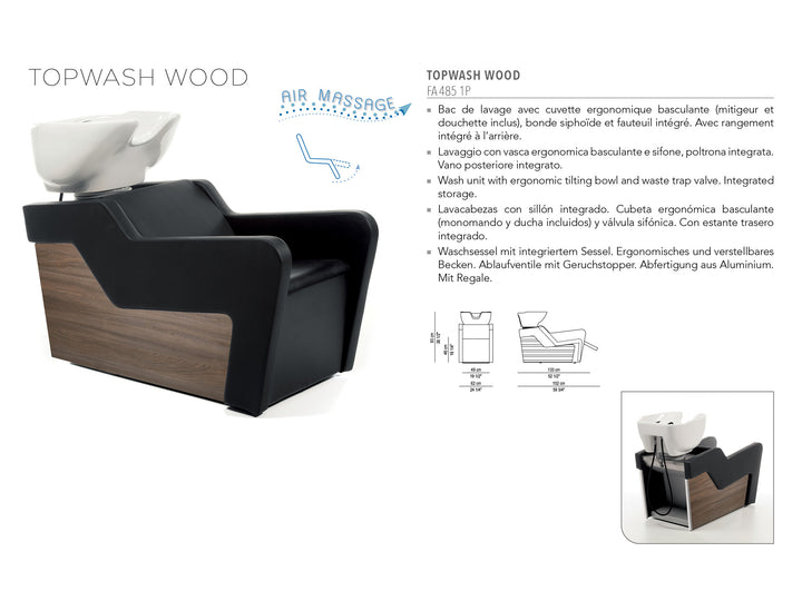 Nelson Mobilier SCAUN DE SPĂLARE TOPWASH WOOD
