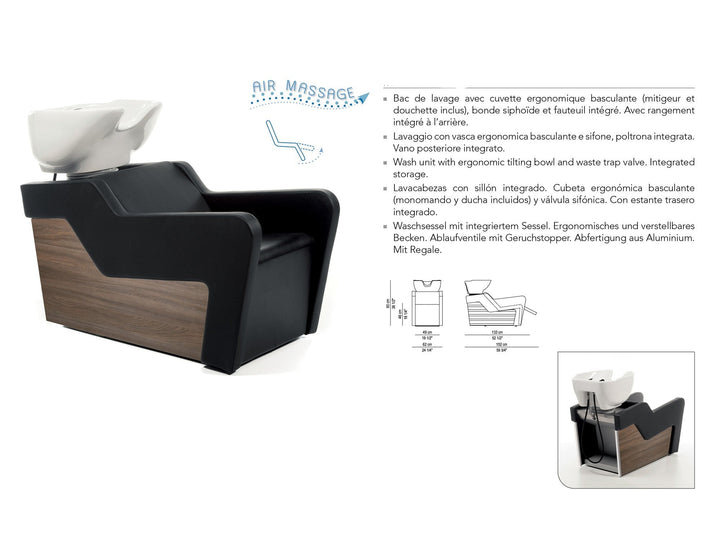 Salondesign24 SILLÓN DE LAVADO Premiumwash WOOD