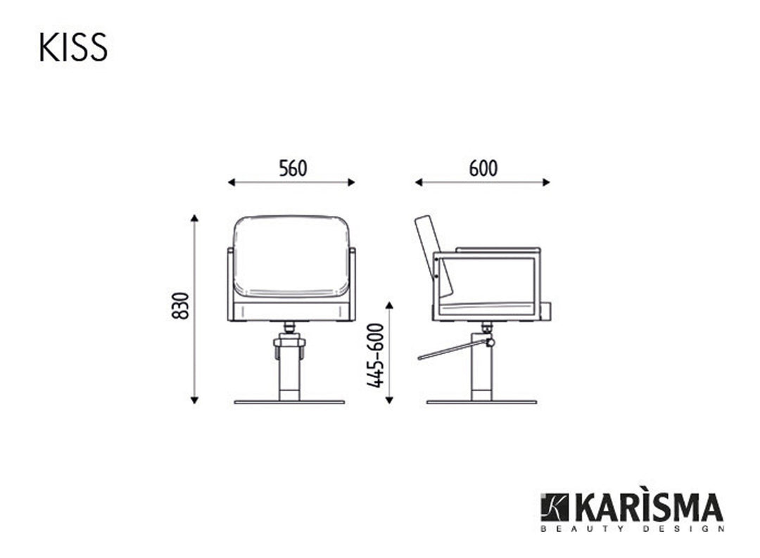 Sedia da parrucchiere Karisma Kiss con braccioli imbottiti