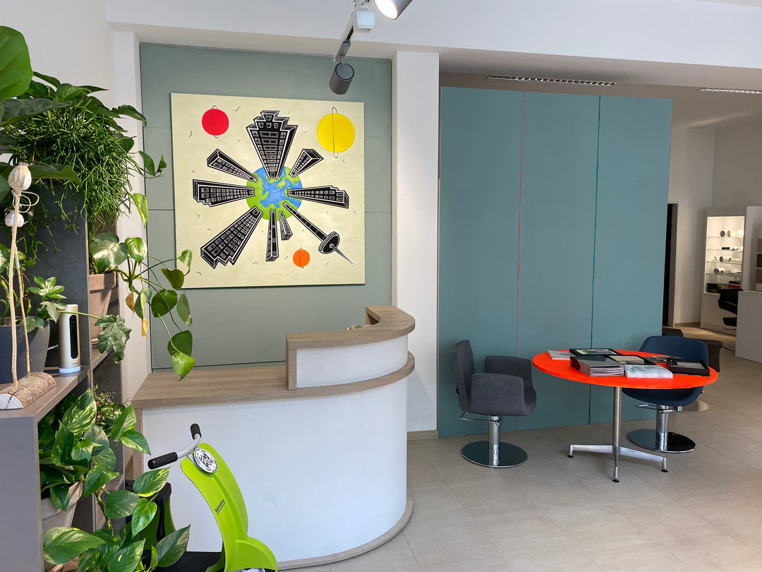 Pahi Reception Counter Elm Exhibit