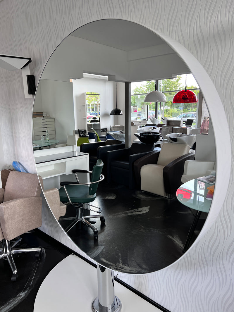 Hairdresser's Mirror Round Timegate - Double Free Standing