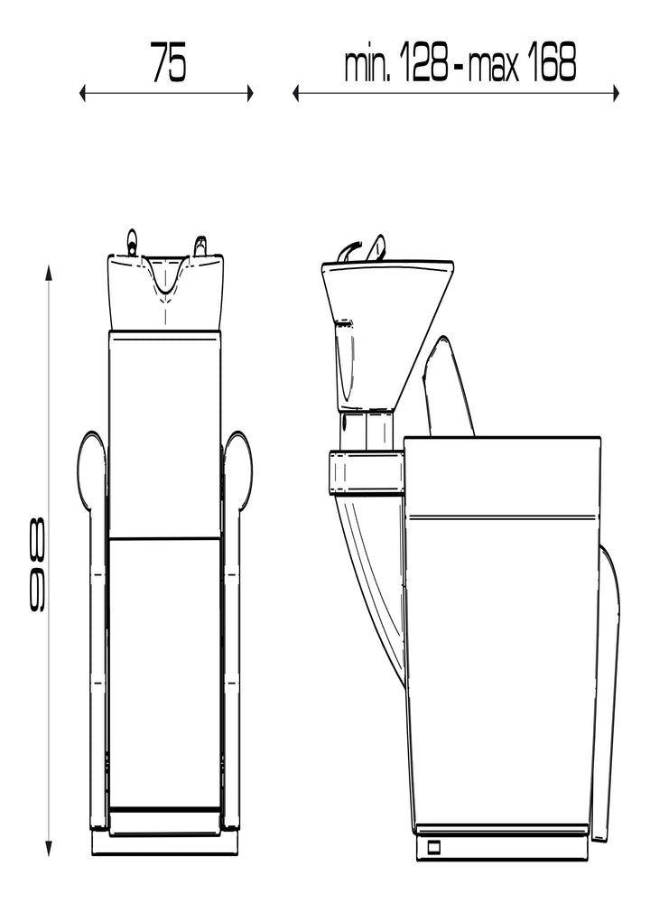 Pietranera WASCHANLAGE LONDRA FIRST RELAX ELEKTRISCHE BEINAUFLAGE, HARMONISCHEN BEWEGUNG VON RUCKENLEHNE, SITZ UND FUSSSTUTZE