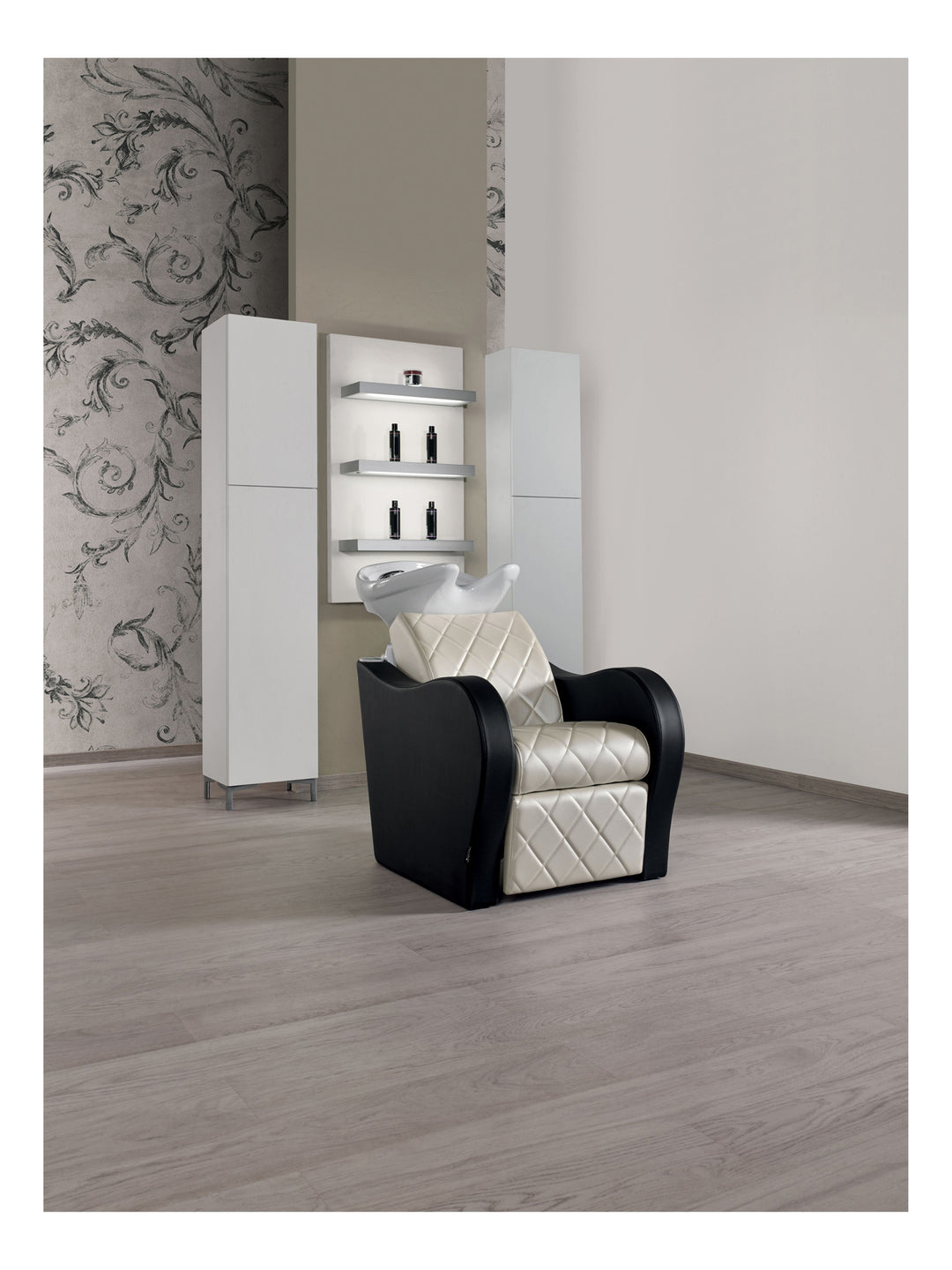 Salon Ambience LUXURY+ FAUTEUIL DE LAVAGE AVEC MASSAGE, REPOSE-JAMBES, BASSIN BLANC