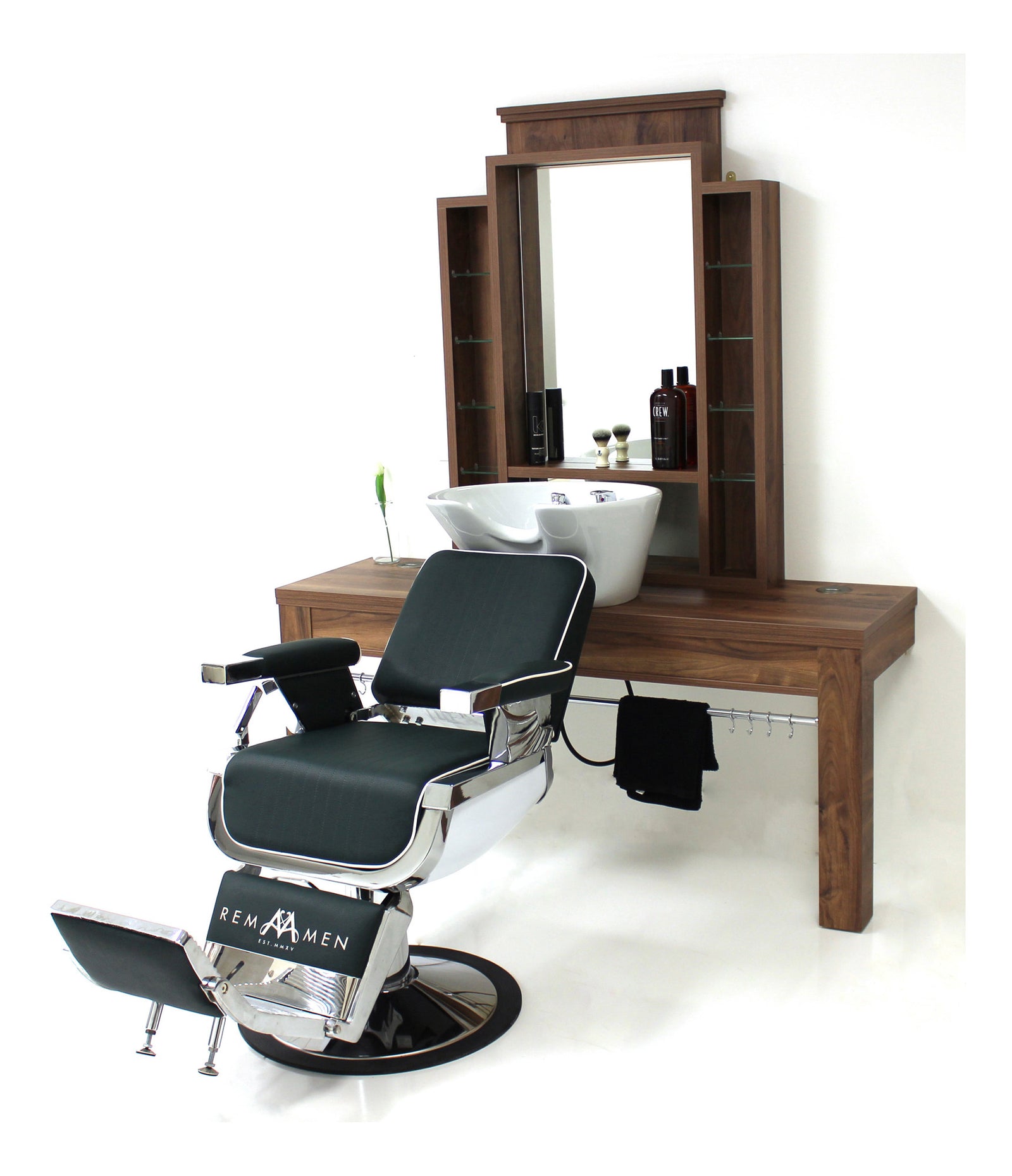 REM Montana 1 pozice Backwash Barber pracovní stanice