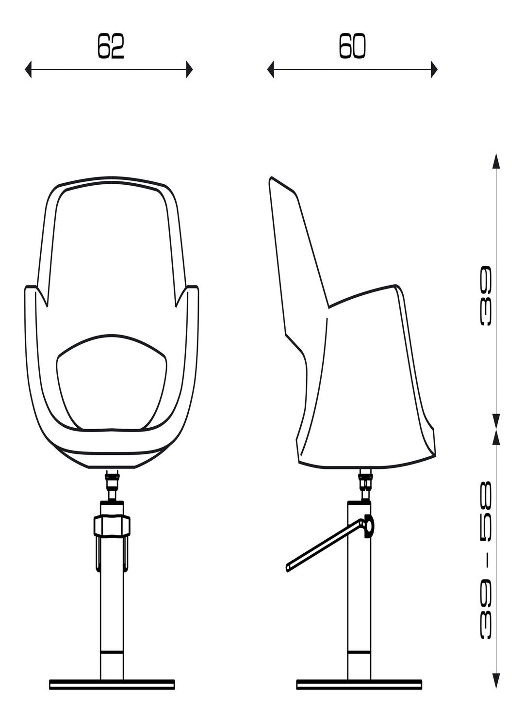 Pietranera Friseurstuhl MOR ARRETIERBARE PUMPE GARANTIE 2 JAHREN TELLERFUSS