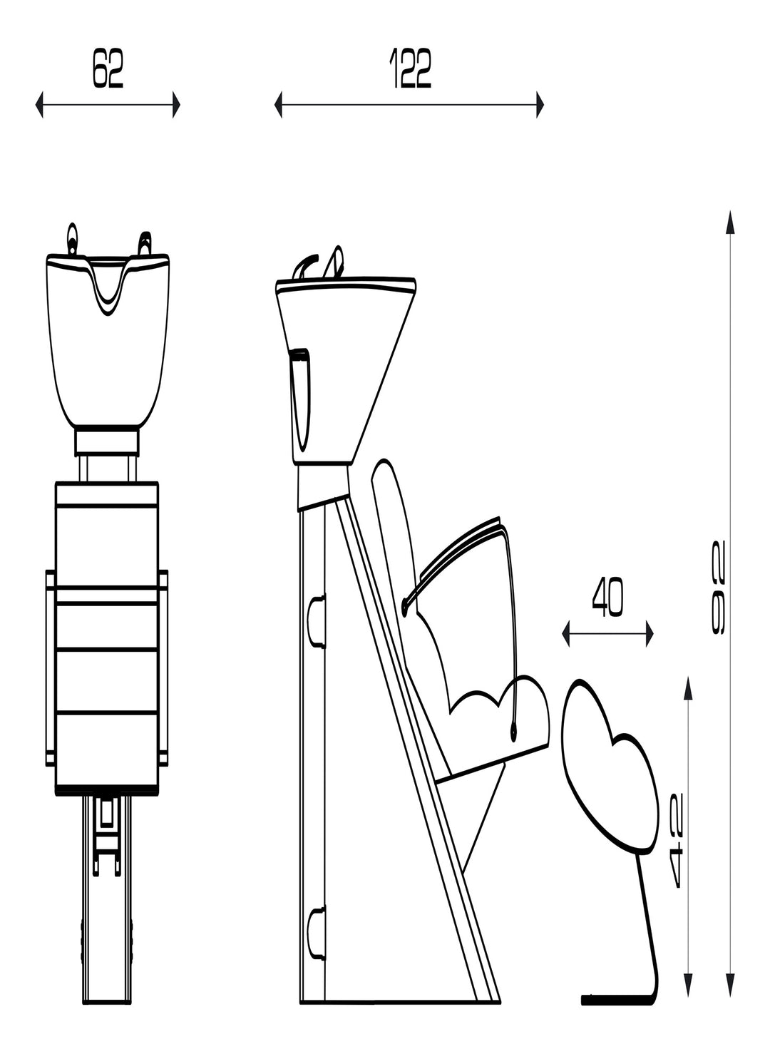 Pietranera WASCHANLAGE MISTER PAUL FEST, EDELSTAHL STRUKTUR