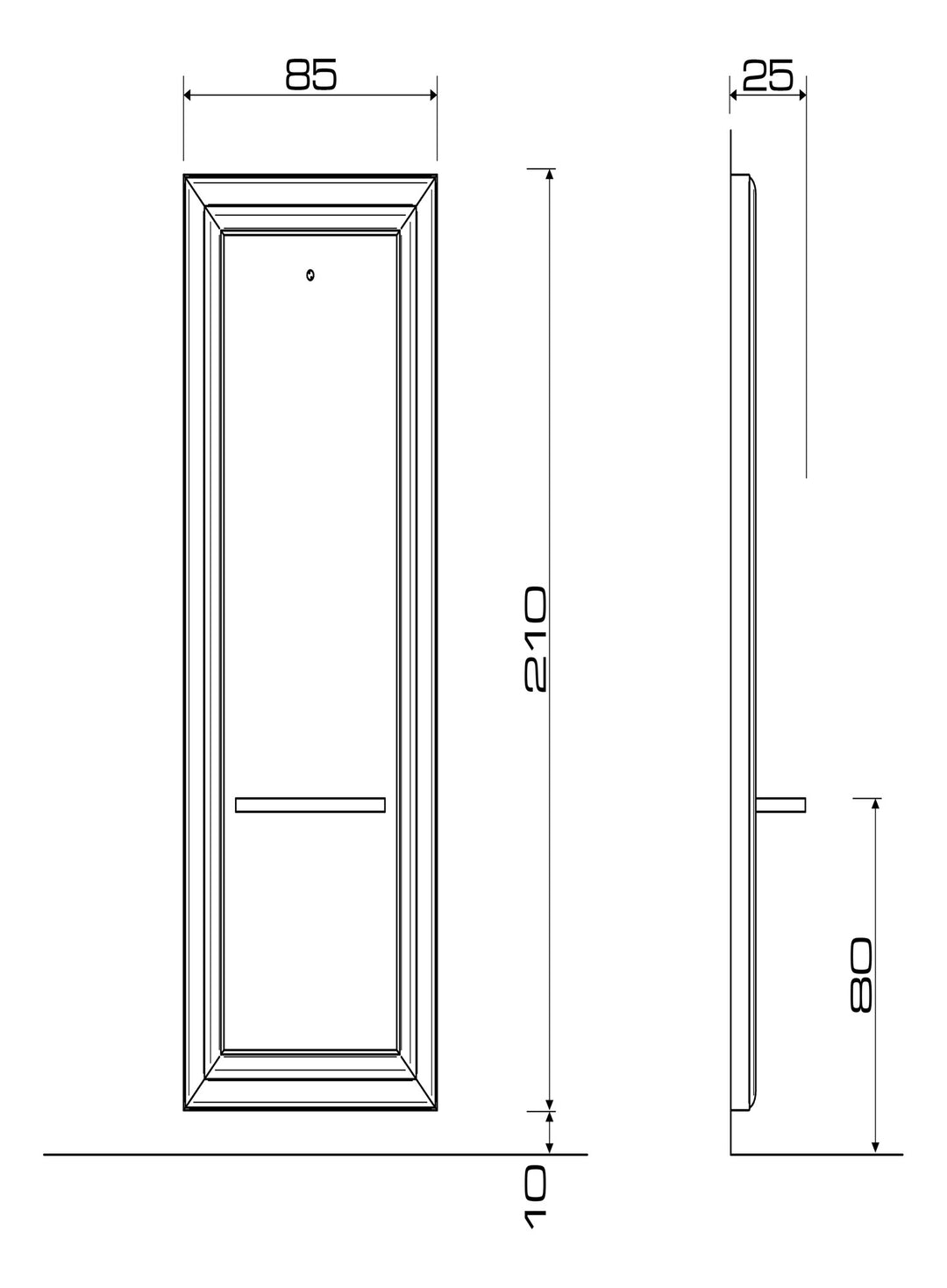 Pietranera WANDARBEITSPLATZ QUEEN, MATT WEISS LACKIERT HOLZSTRUKTUR UND ABGESCHRAGTEM SPIEGEL, MIT PHONHALTER