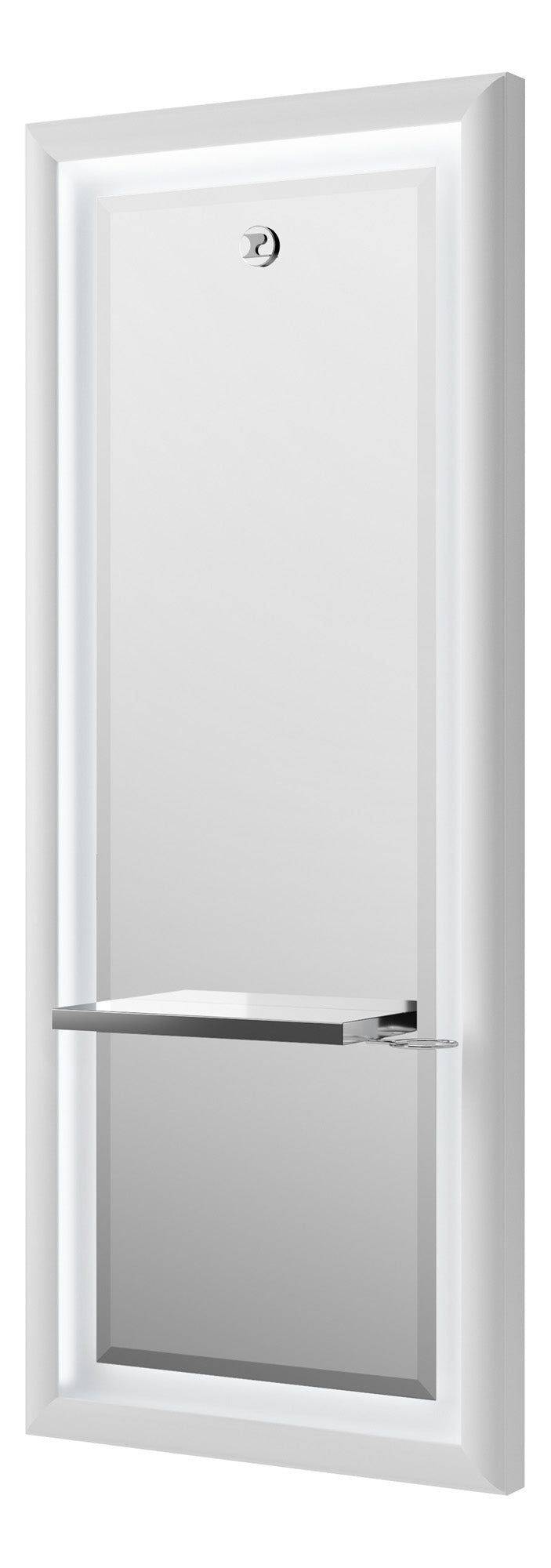 Pietranera WANDARBEITSPLATZ QUEEN, MATT WEISS LACKIERT HOLZSTRUKTUR UND ABGESCHRAGTEM SPIEGEL, MIT PHONHALTER