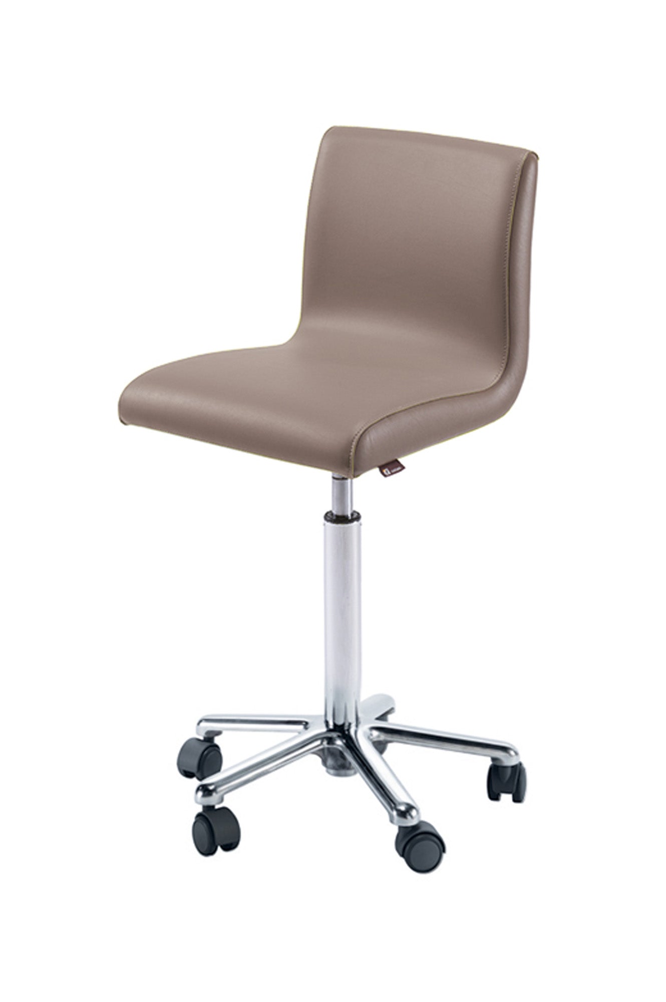 Pietranera HOCKER LEAF MIT VERCHROMTER MINI ALU FUSS UND ROLLEN, MIT GAS LIFT