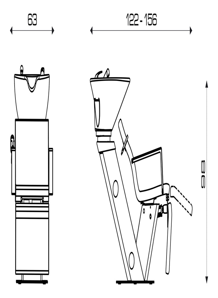 Pietranera WASCHANLAGE VERSUX PRO FEST, SILBER LACKIERTE STRUKTUR