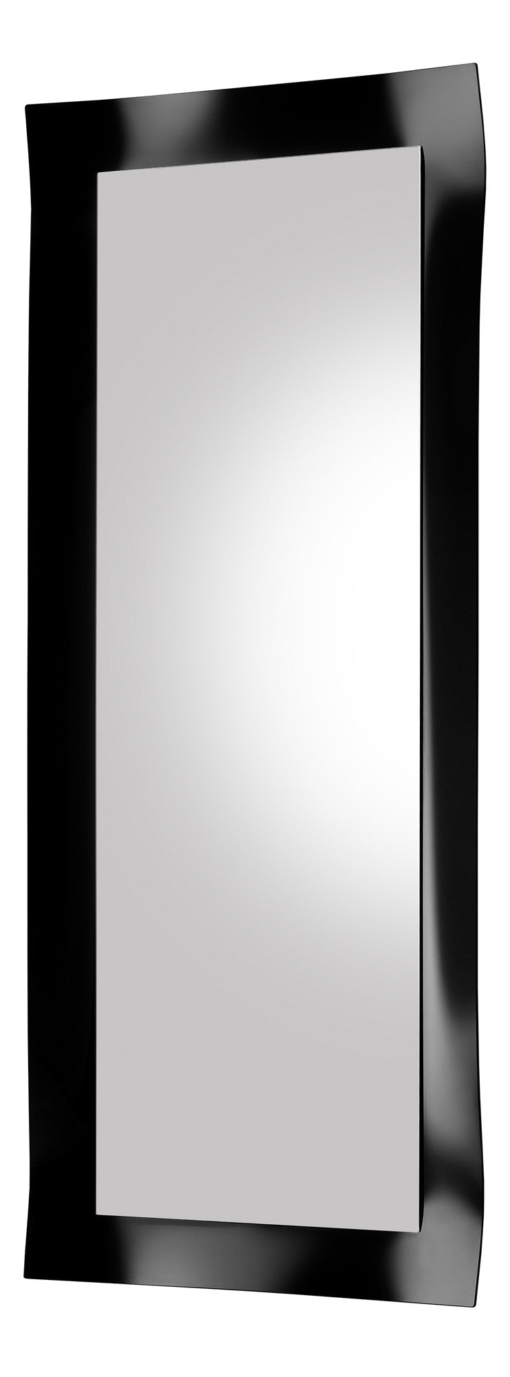 Pietranera WANDARBEITSPLATZ VIRTO GEFORMTER SPIEGEL AUS GUSSGLAS SCHWARZ LACKIERT