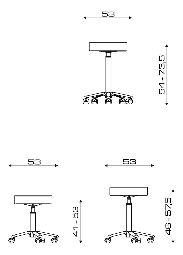 Pietranera HOCKER RIDER OHNE RUCK, VERCHROMTER MINI ALU FUSS UND ROLLEN, MIT GAS LIFT