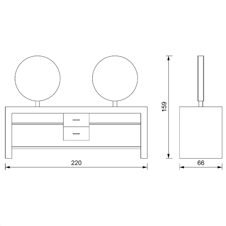 Miroir de coiffure Vezzosi Polaris