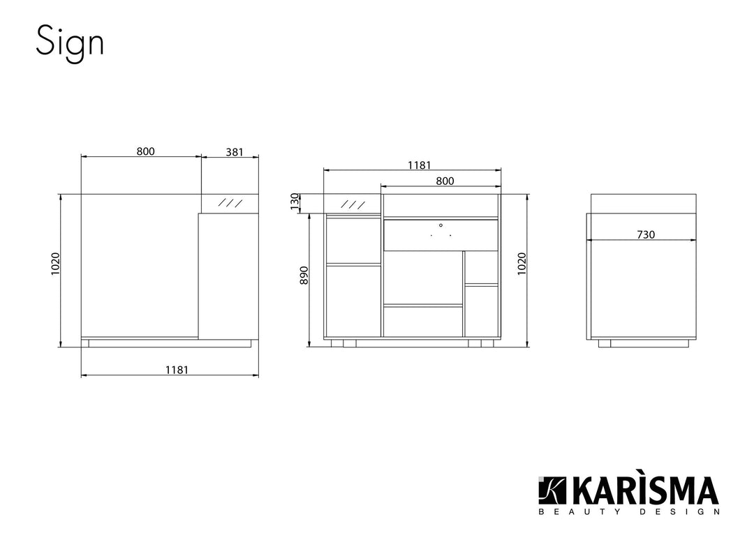 Karisma SIGN reception counter - 118cm