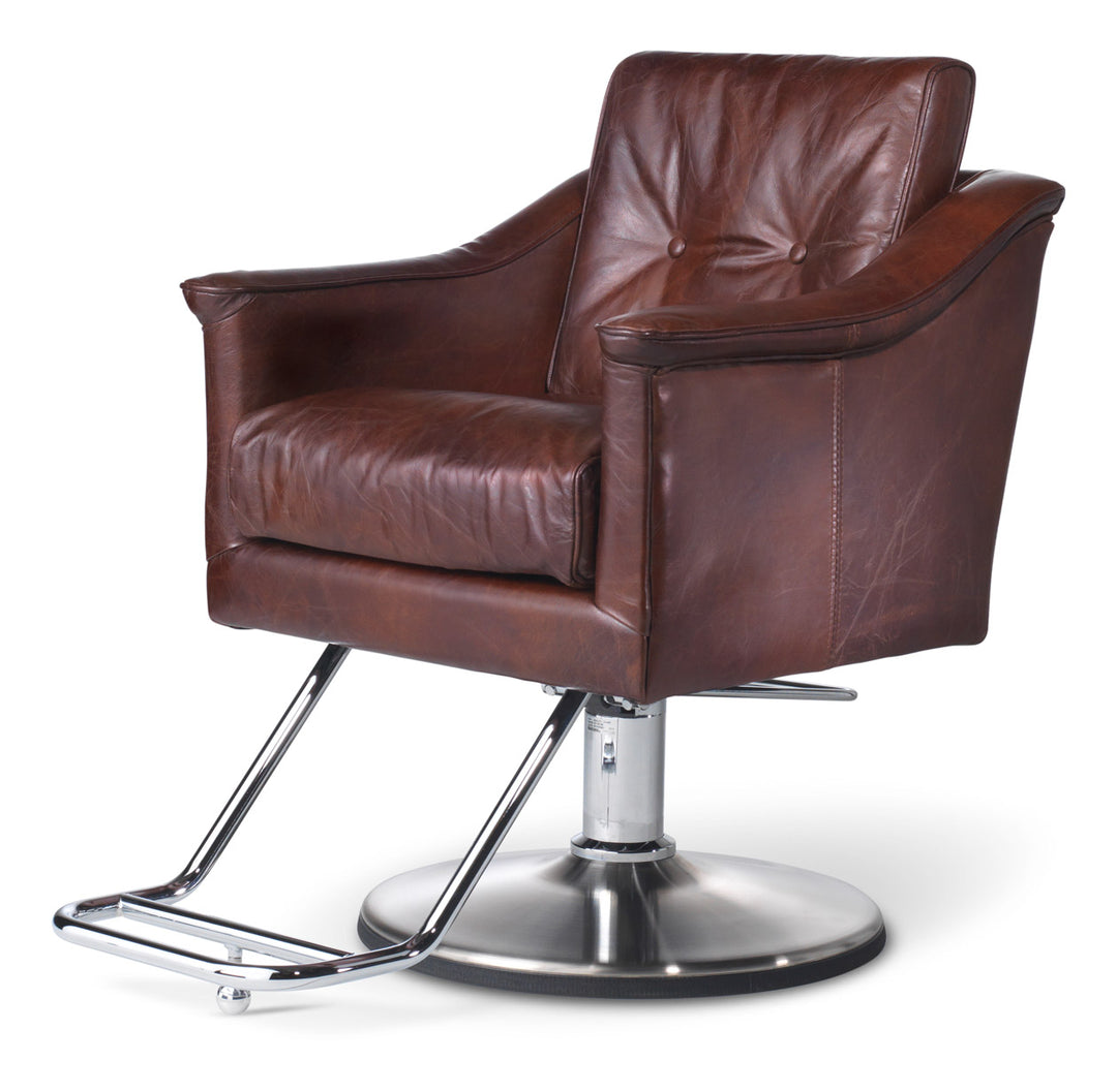 Takara Belmont Halo Series Genuine Leather Hairdressing Chair, Model Barone
